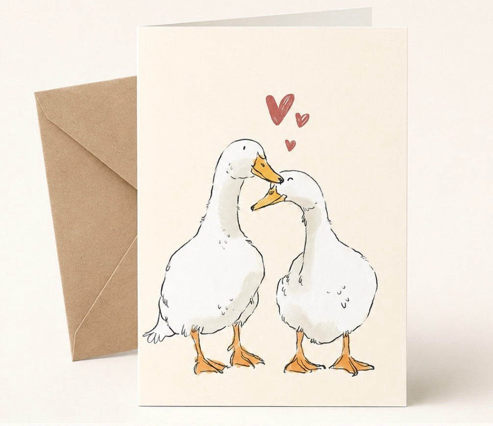 Duck love greeting card - Single Card