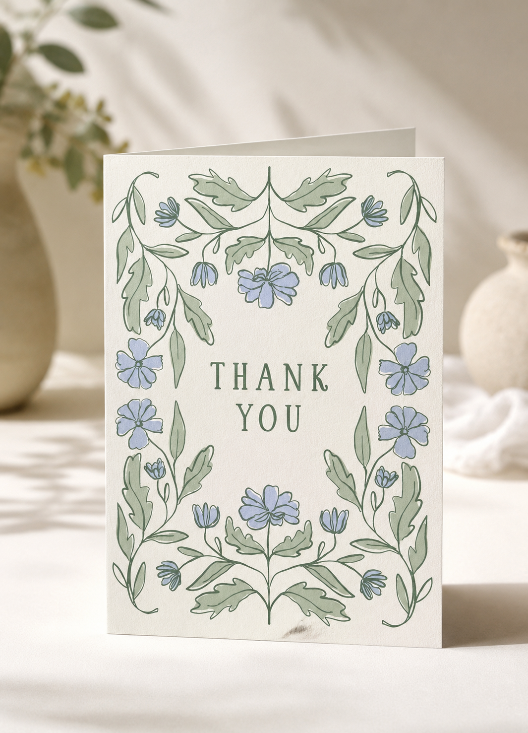 Thank You Floral Greeting Card - Pack of 10